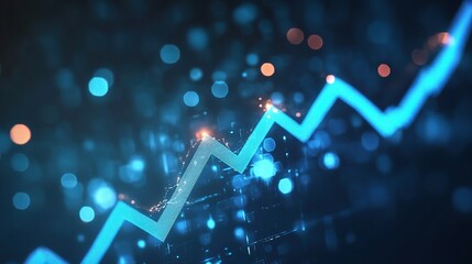 Wall Mural - Dynamic Financial Growth Graph with Blue Highlights