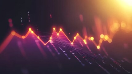 Poster - vibrant data visualization with abstract lines and light