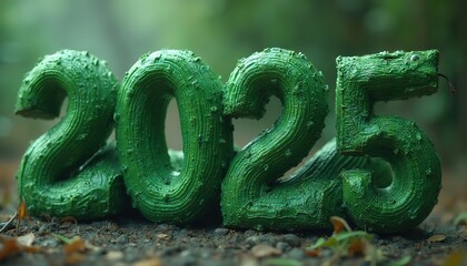 Poster - 3d number 2025 for New Year celebration party, calendar or holiday poster