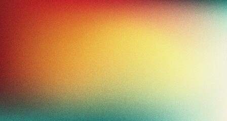 Abstract teal orange yellow green grainy color gradient background, noise texture effect for design