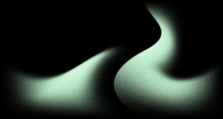 Aufkleber - Grainy background  green noisy abstract glowing color wave black backdrop vibrant dark banner poster design