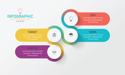 Poster - Infographic design with 4 options or steps. Infographics for business concept. Can be used for presentation workflow layout, banner, process, diagram, flowchart, infographic, annual report.