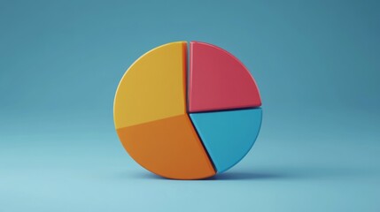 Poster - colorful pie chart on blue background