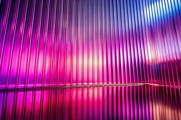 Poster - Stylish Ribbed Glass with Pink and Purple Gradients Abstract Background