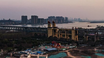 Wall Mural - Urban buildings of Nanjing timelapse