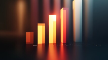 Poster - Colorful Growth Chart with Bright Bars and Light Effects