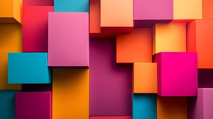 Poster - Abstract Geometric Shapes Colorful Cubes Pattern Background Design