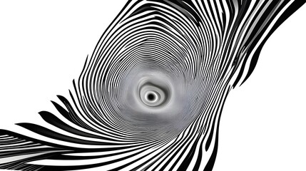 Poster - Abstract Black and White Striped Spiral Pattern