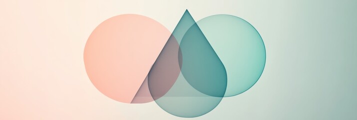 Aufkleber - Colorful geometric shapes seamlessly blend together on a gentle pastel background, creating a vibrant abstract design. Generative AI