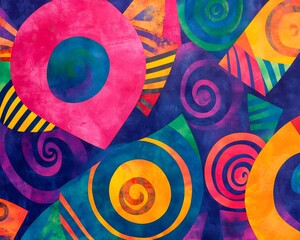 Poster - Abstract Colorful Swirls and Shapes Background