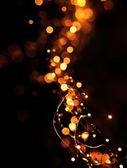 Poster - Glowing abstract lights illuminate the darkness, adding a magical and festive touch to a cozy holiday ambiance during Christmas time. Generative AI