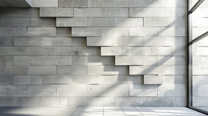 Wall Mural - Modern Concrete Wall with Geometric Pattern