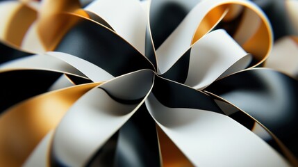 Poster - Colorful abstract shapes evoke the essence of gift-giving, featuring ribbons and bows in an artistic arrangement for celebration. Generative AI