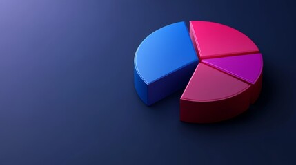 Aufkleber - Colorful Pie Chart on Dark Background