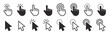 © Comauthor - Computer mouse click cursor icon set. Hand and arrow pointer cursor - stock vector.