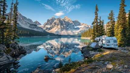 Canvas Print - Camping by the Lake