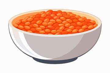 Canvas Print - Red lentils on white background