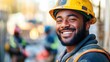© petro - Construction worker smiling with teammates on building site