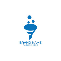 funnel letter f filter logo vector lab