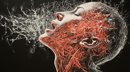 Poster - Interwoven colors of emotion an abstract expression capturing the essence of human experience through vivid artistry