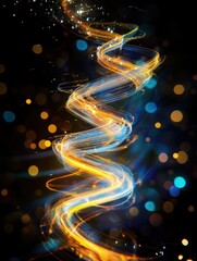 Poster - Vibrant abstract Christmas lights twist and sparkle, enhancing the festive spirit of the holiday season with a lively glow and cheerful colors. Generative AI