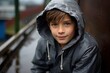 © Igor - Portrait of a young boy in a raincoat on the street.