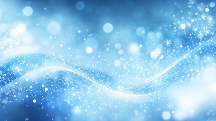 Sticker - Shimmering snowflakes float elegantly against a cool blue backdrop, creating a tranquil winter ambiance and reflecting light beautifully. Generative AI