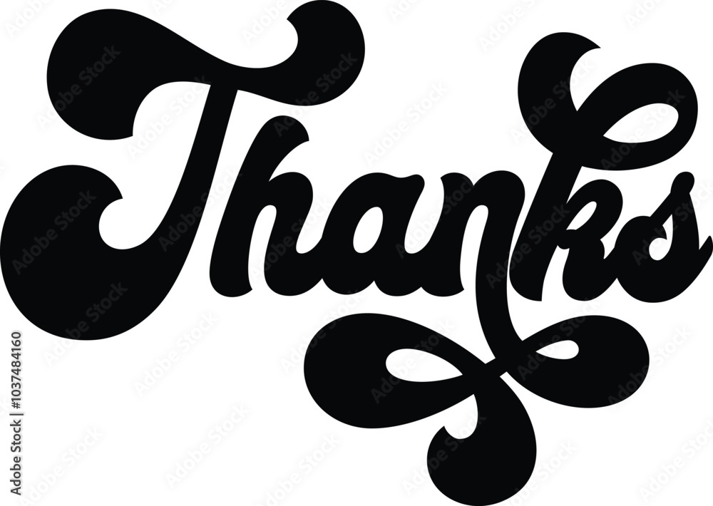 Thanks Header Black Thanks vector, Thank you text, hand written custom calligraphy ...