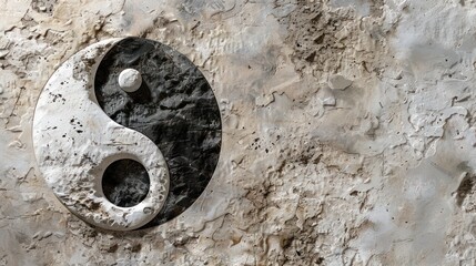 Sticker - Yin Yang Symbol on a Stone Wall