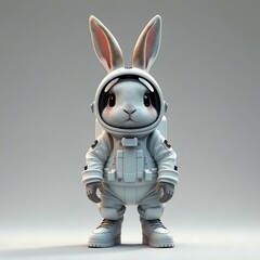 Bunny Space Astronaut 3D Render Ultra HD