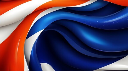 Canvas Print - Abstract Blue and Orange Swirling Pattern Background