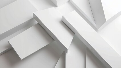 Poster -   Geometric Cubes Pattern in white Tones – Modern Minimalist D Design for Architectural and Visual Concepts