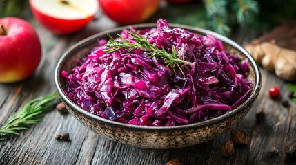 Spicy red cabbage with apples