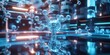 © Supremetones - digital rendering of saliva structure, 99% water molecules, 1% proteins and enzymes, futuristic setting, bright holographic display in a high-tech lab,