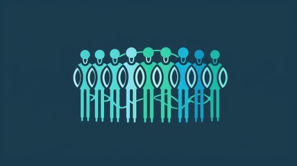 Human avatar gathering as group representation unity of people. Minimal style icons in digital form symbolized connection of network in community or teamwork of business team in organization. AIG53.