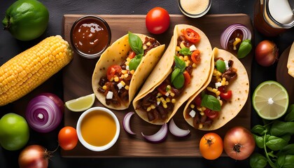 Delicious Tacos with Ingredients