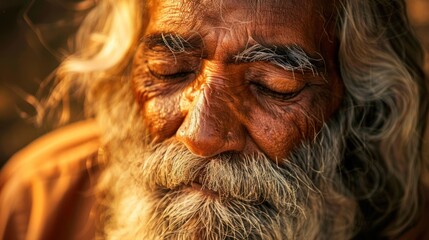 Canvas Print - Close-up Portrait of an Elderly Man