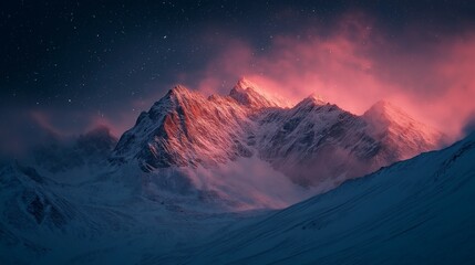 Wall Mural - fantasy huge snow mountain