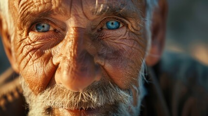 Canvas Print - Close-up Portrait of a Man With Blue Eyes