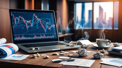 Poster - Data Analytics and Financial Graphs on Table
