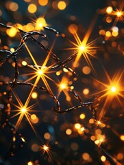 Fototapete - Colorful abstract Christmas lights twinkle against a dark backdrop, creating a magical and festive ambiance for the holiday celebration. Generative AI
