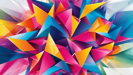 Poster - abstract geometric colorful triangles background