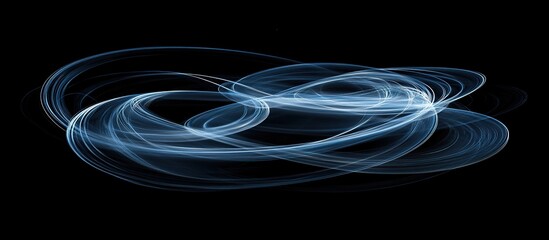 Abstract blue swirls on a black background.