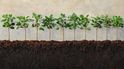 Trees Growing Out of Soil.