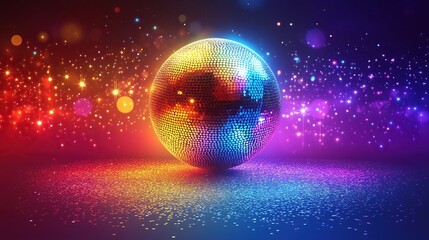 Wall Mural - disco ball lights up the party. background disco ball lights party piece