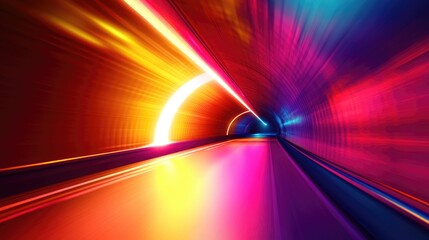 Poster - Tunnel beam background with a luminous digital glow