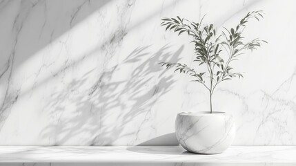 Poster - 3D rendering of a white marble background