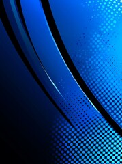 Poster - A digital data visualization with abstract wavy curved lines and texture, on a gradient blue technology background that has small dots. It can be used as a banner, a presentation or a template.