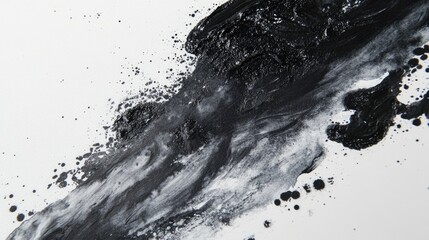 Poster - Black watercolor painting on a white background