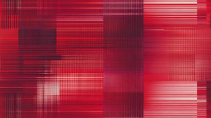 Poster - Abstract red background with squares and checkered lattice pattern featuring striped lines